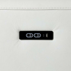 Aiden & Ivy Karson Cream Leather Power Reclining Sectional Sofa