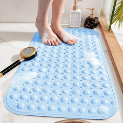 1pc Large Shower Mat – Non-Slip, Strong Suction Cups & Drain Holes, Quick-Dry, Machine Washable, Durable & Comfortable for Bathtub and Bathroom Floor Use
