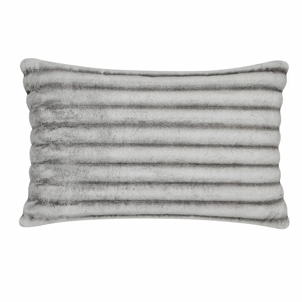 Extra Large Faux Fur Pillow in Grey, 76 X 122 Cm