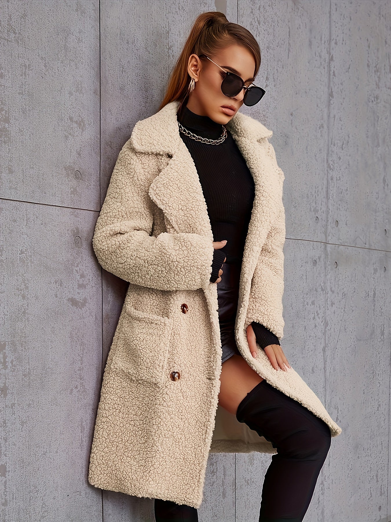 Long Solid Color Coat for Women for Autumn And Winter