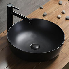 Black/Pink Round Washbasin, 400*400*110MM, includes drain assembly, elegant and stylish home decor washbasin, easy to clean, suitable for bathrooms, hotel restrooms, and balconies.