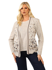Ladies Twin Set Floral Sweater Womens Knitted Tank Top Cardigan Jumper