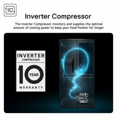 LG GSXE81EVBE Side by Side Smart Fridge Freezer with Instaview, E Rated in Black