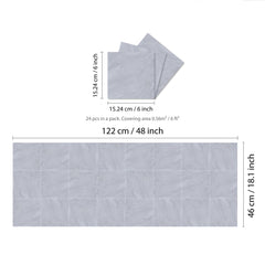 WALPLUS 24pcs Glossy Tile Stickers for Kitchen 15x15cm (6
