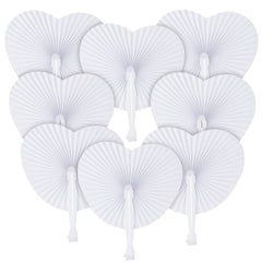 10/30pcs White Heart Accordion Paper Fans Wedding Party Decorations