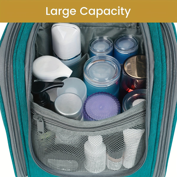Hanging Toiletry Bag Women Large Travel Makeup Bag Organizer Bag with A PVC Compartment for Essentials Accessories Cosmetics Roomy Toiletries Bag Gift Best Toiletry Bag for International Travel Christmas Gifts