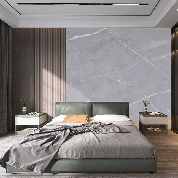 300CM x 60CM, 3D Marble Wall Tiles Roll, Self-Adhesive Foam Wall Stickers, Glossy Finish Grey Marble Effect Wallpaper Roll, PVC Marble Look Wall Tiles Stickers, Thickened Design, Living Room TV Backdrop Home Decoration Wall Panels, Peel and Stick, Easy to