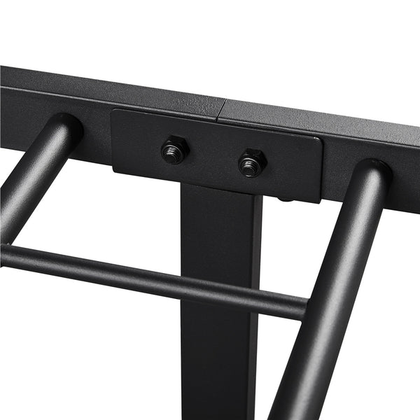 Costoffs Bed Frame, Simple Metal Bed Frame, Metal-Framed Bed Base with Storage, Bed Foundation for Small Space, Easy Assembly Bed Foundation with Cross-design Headboard and Footboard for Bedrooms, Single/Double/king, Black/White/Pink