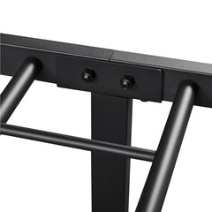 Costoffs Bed Frame, Simple Metal Bed Frame, Metal-Framed Bed Base with Storage, Bed Foundation for Small Space, Easy Assembly Bed Foundation with Cross-design Headboard and Footboard for Bedrooms, Single/Double/king, Black/White/Pink