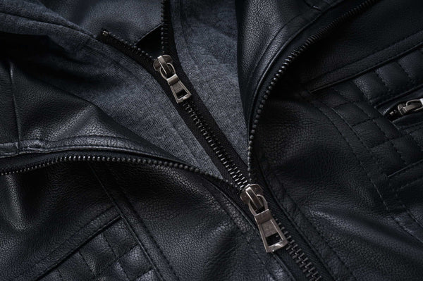Men's Casual 2in 1 Jacket, Chic Bomber Jacket Biker Jacket with Zipper Pockets