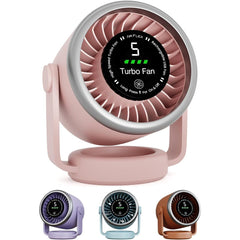 EPISENT Portable USB Desk Fan with Digital Display, Rechargeable Table Fan, 360° Adjustable Air Circulator, Touch Control, Wall Mount Design, 5 Speed Settings, Compact Fan for Home, Office & Travel