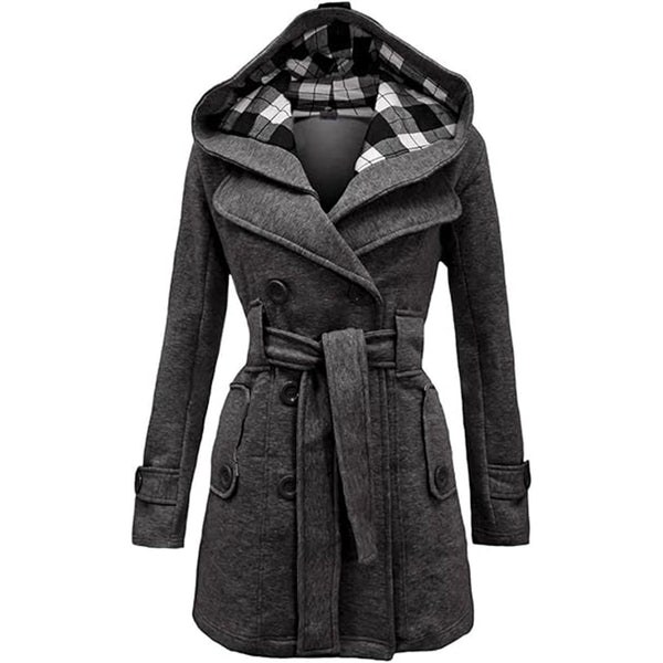 NOROZE Women’s Fleece Coat | Long Sleeve Belted Button Jacket | Warm Winter Outerwear | UK Sizes 8–26