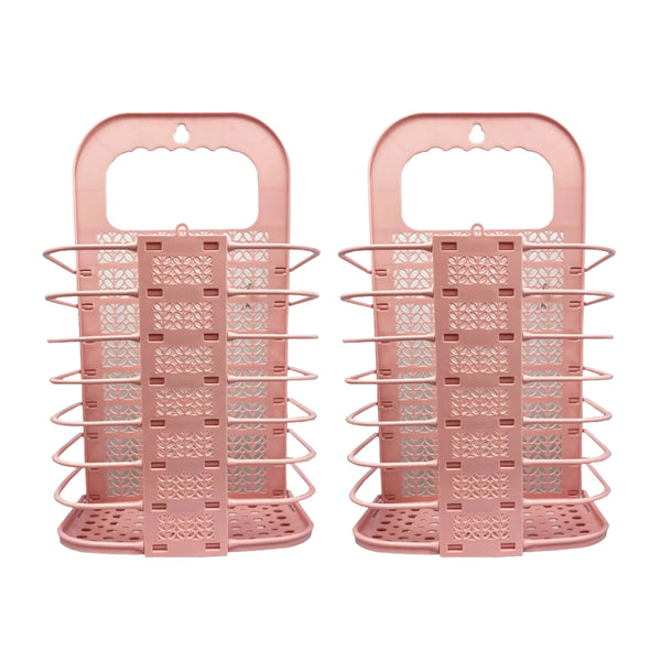 Lizzy 2pcs Laundry Hamper Foldable | Family Slim Reusable Plastic Laundry Clothes Washing Hamper Bin Collapsible Waterproof Clothes Storage Basket