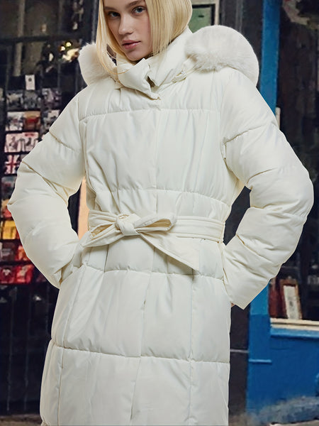 Long Belted Puffer Coat Winter Wonderland Outfit Women Casual Jacket, Versatile Winter Outerwear With Chic Design, Perfect For Everyday Fashion And Cold Weather Comfort