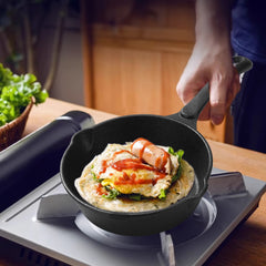 20cm Cast Iron Pot, Retro Portable Cast Iron Pot, Can Be Used for Camping/home Cooking, Even Heating, Size: 37*20*4.5cm (black)
