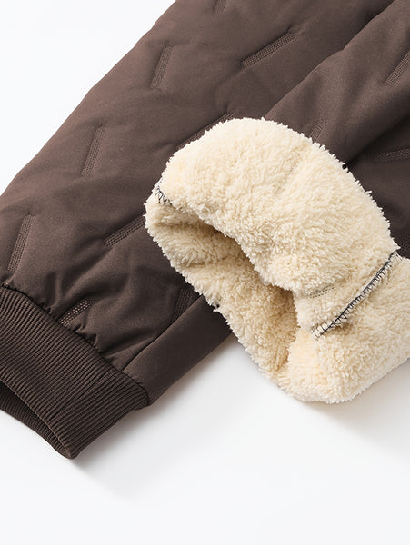 Two-Piece Men'S Casual Suit, Fleece-Lined And Thickened Men'S Jacket And Pants, Heavy And Thick Men'S Top And Bottom, Winter Sports Casual Zipper Cardigan Jacket, Fleece-Lined Warm Jacket, Lamb Fleece Lining, Couple'S Same Style for Men And Women