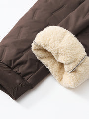Two-Piece Men'S Casual Suit, Fleece-Lined And Thickened Men'S Jacket And Pants, Heavy And Thick Men'S Top And Bottom, Winter Sports Casual Zipper Cardigan Jacket, Fleece-Lined Warm Jacket, Lamb Fleece Lining, Couple'S Same Style for Men And Women