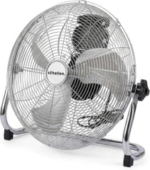 Schallen Chrome Silver Metal High Velocity Cold Air Circulator Adjustable Floor Fan with 3 Speed Settings (14