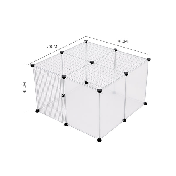 Roofed Cat Playpen System, 12/16/18 Panel Choices, Transparent Cat Enclosure with Top, Complete Kitty Condo with Top Cover, Escape-Proof Indoor Sanctuary, Top Cover Included for Small/Medium Dogs Indoor Protection & Security, Ideal for Indoor Training, Li