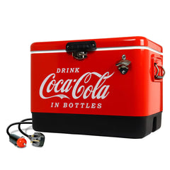 Coca-Cola 51L Stainless Steel Ice Chest with Bottle Opener 85 Can