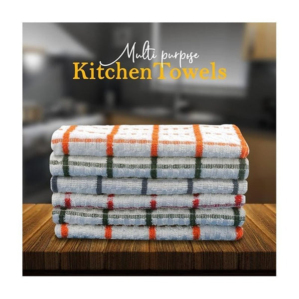 Pack of 10 & 5 Terry Toweling 100% Cotton Dish Cloths Catering Bar Towel Super Absorbent Lint Free Quick Dry Heavy Duty Soft Kitchen Tea Towels Dishcloths for Washing Up Scrubbing Machine Washable Extra Large 70 X 40 Cm (Black/ Blue/red Multicolor Check P