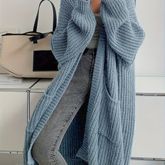 Women'S Y2K Cardigan - Long Flowy Open Front Sweater with Pockets, All-Season Layering Piece for Casual & Formal Outfits