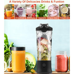 1pc, 20oz Portable Blender with USB Rechargeable Battery, Fresh Juice, Compact Design for On-the-Go Nutrition