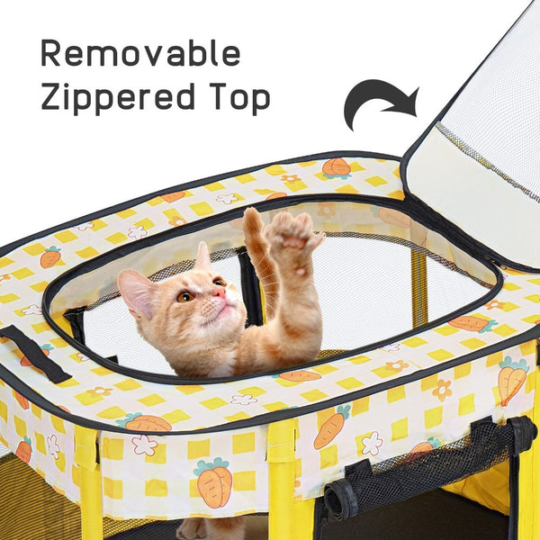 Foldable Pet Playpen, Portable Dog Cat Playpen, Soft Portable Dog Crate, Outdoor/Indoor Exercise Kennel, Dog Cage for Pets