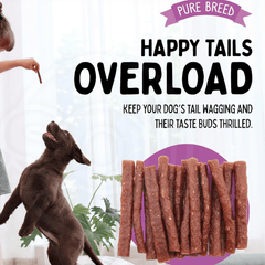 Delicious Protein Strips Duck Flavour, Duck Strips for Dogs & Puppies, High Protein Dog Treats, Chewy Training Snacks, Easily Digestible in Resealable Pack