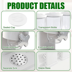 Triple Food Dispenser 3x 2L Cereal Container Countertop Dry Food Dispenser for Nuts Granola Cereal