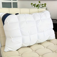 1/ 2pcs Queen Size Luxury Bed Pillows - Hypoallergenic Polyester Cover, Machine Washable All-Season Pillows for Deep Sleep, Contemporary White Design with Blue Accents - Perfect for Home, Gifts & Family Use, Elegant Bedding, Home Comfort
