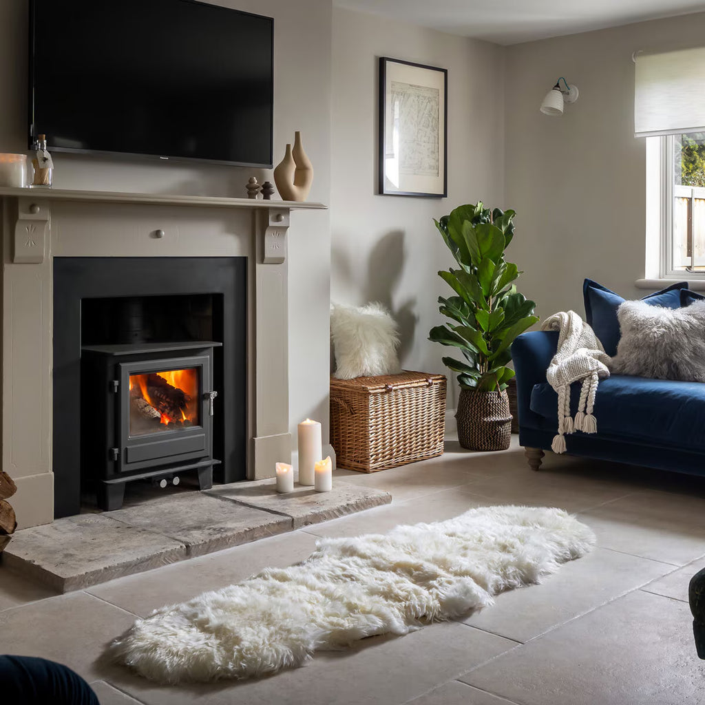 Naturally Sheepskins Long Wool Double Rug in Ivory, 180 X 55 Cm