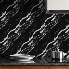 Marble Effect Peel and Stick Wall Tiles - 30x60cm Removable Self-Adhesive Panels, Easy Install for Bathroom, Kitchen, Toilet & Shower Backsplash