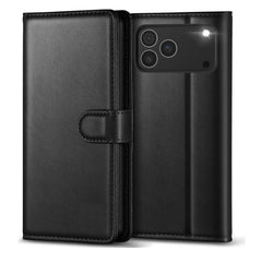 Leather Wallet Flip Cover with Card Holder, Stand Feature, Magnetic Closure, Compatible with iPhone 17 Pro Max 16 15 14 Pro Max 13 12 11 XR 8 7 SE 2022