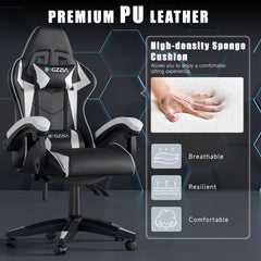 GartistGo Ergonomic Gaming Chair - Gamer Chairs with Lumbar Cushion + Headrest, Height-Adjustable Office & Computer Chair for Adults, Girls, Boys (Without footrest)
