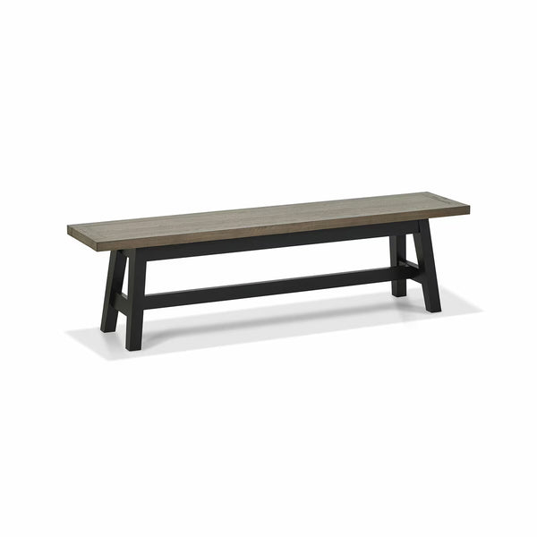 Bentley Designs Camden Weathered Oak & Peppercorn Small Bench, 177Cm