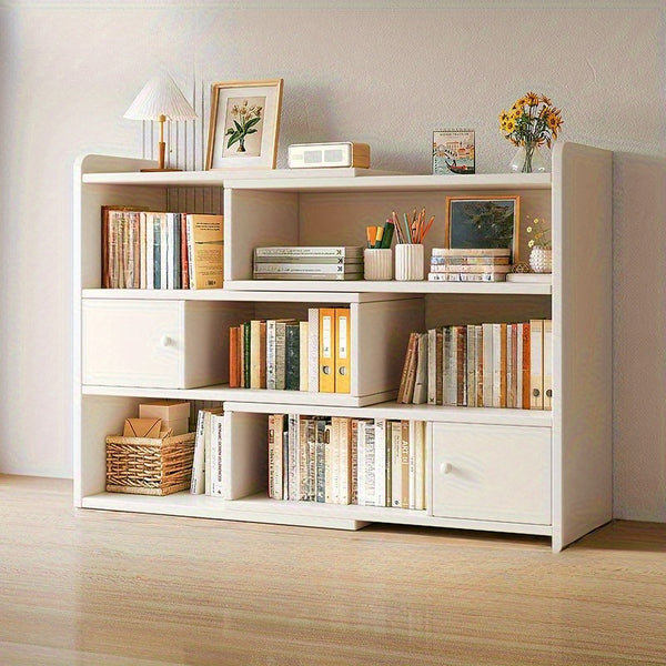 Expandable Desktop Bookcase, Freestanding Multi-layer Bookshelves, Adjustable Width Bookshelf Book Shelf Storage Unit, Multifunctional Storage Rack Book Shelf for Home Office Storage Organization