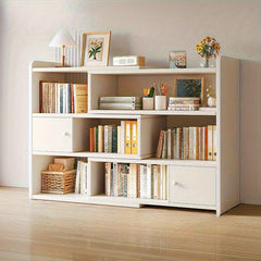 Expandable Desktop Bookcase, Freestanding Multi-layer Bookshelves, Adjustable Width Bookshelf Book Shelf Storage Unit, Multifunctional Storage Rack Book Shelf for Home Office Storage Organization