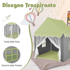 Large Kids Play House with Washable Mat and Star Lights