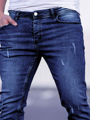 Geng Yuan Shi Selected Products - Men'S Tight Body Fit Casual Fashion Elastic Denim Pants