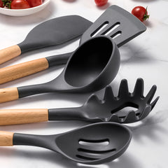 14/28/42pcs Cookware Set with Ergonomic Black/Yellow Non-Slip Handle - Complete Kitchen Utensil Collection for Baking, Grating, Slicing, Mixing, Serving - Dishwasher Safe & Space-Saving Design, Small Cooking Utensils