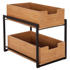 Seville Classics Bamboo 2-Tier Sliding Drawer Organiser
