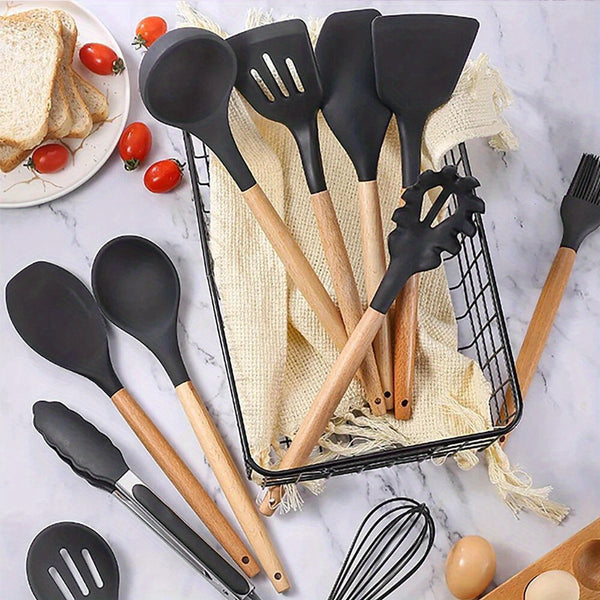 12 Silicone Kitchen Utensil Set, Non Stick Baking Cooking Utensils Cooking Spoon Tools