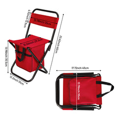 1PC Folding Chair with Storage, Foldable Fishing Seat Lightweight Chair, Portable Chair Home, Small/Large More Colors