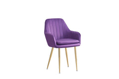MOF Velvet Dining Chairs Kitchen Chairs Living Room Chairs with Sturdy Metal Legs Reception Chairs with Backrest and Padded Seat