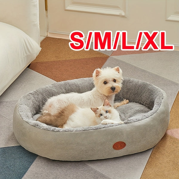 Luxury Soft Washable Pet Bed - Plush Warm Dog & Cat Cushion with Rounded Edges, Cozy Modern Bed for Small to Large Pets, Durable Easy-Clean Fabric, S/M/L/XL Sizes, Indoor/Outdoor Use, No Assembly Required, Ideal for Puppies & Kittens, Puppy Bed