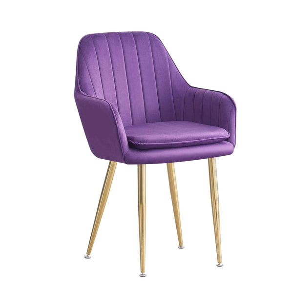 MOF Velvet Dining Chairs Kitchen Chairs Living Room Chairs with Sturdy Metal Legs Reception Chairs with Backrest and Padded Seat