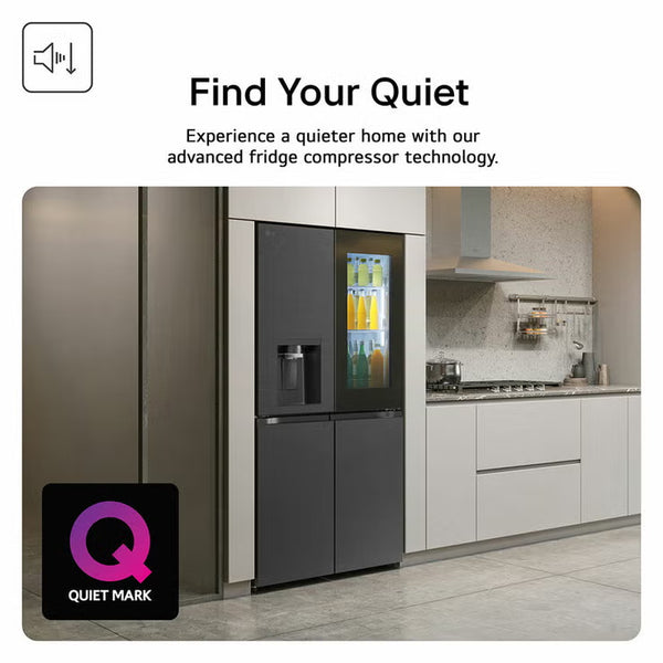 LG GSXE81EVBE Side by Side Smart Fridge Freezer with Instaview, E Rated in Black