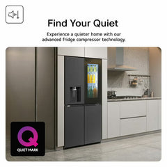 LG GSXE81EVBE Side by Side Smart Fridge Freezer with Instaview, E Rated in Black