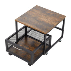 1pc Mini Fridge Stand with Storage, 50x50x42.3cm Mobile Refrigerator Stand with Lockable Wheels & Basket, Portable Cart for Kitchen Office - Perfect Home Upgrade
